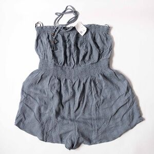 Forever 21 Neck Tie Strapless Tube Rayon Romper